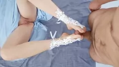 Play Sensual Milf Gives Intense Footjob in Tight Dress, Ass Opens Wide During Explosive Orgasm